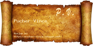 Pucher Vince névjegykártya